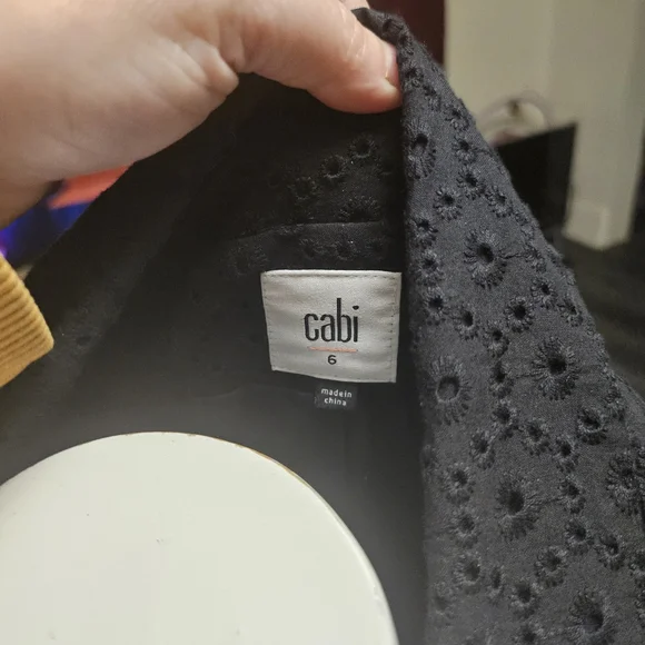 CAbi - Elegant Black Eyelet Women's Jacket. NWOT - Picture 2 of 3